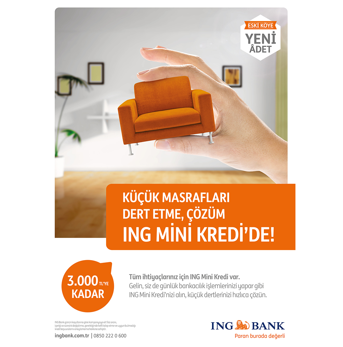 ING Bank Gelir Belgesiz 5000 TL Mini Kredi